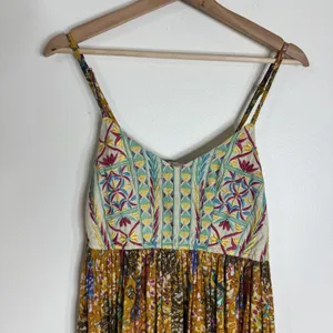 Anthropologie Raga Dress Womens S Floral‎ Embroidered Boho Maxi Spaghetti Strap thumbnail 2