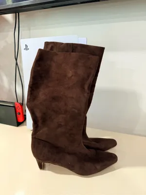 Splendid Brown Suede Knee-High Kitten Heel Boots - Women thumbnail 2