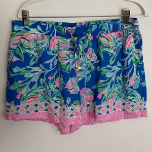 Lilly Pulitizer Katia Mid Rise Shirts Blue Fancy Fins size large‎ thumbnail 1