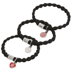 Lululemon Charm Hair Ties 3 Pack Black/Silver thumbnail 1