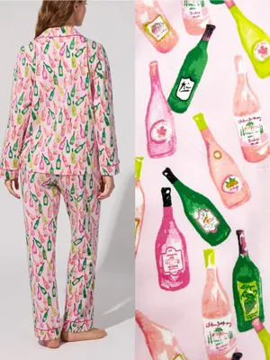 BedHead Pajamas Wine Tour Long Sleeve Classic Stretch Jersey PJ Set Two Piece thumbnail 4