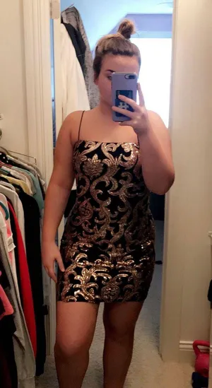 Windsor Black And Gold Sequined Dress thumbnail 1