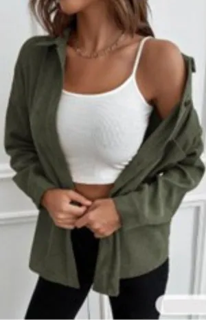 Real Clothes Saks Fifth Avenue 12 Suede Button Front Shirt thumbnail 1