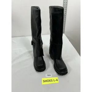 Womans New Teaieui Knee High Pull On Slouchy Fold over Riding Boots 8 Black thumbnail 3