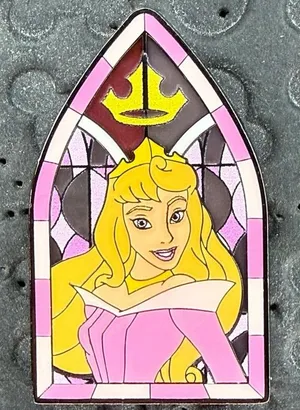 Disney parks Loungefly hot topic Princess Stained Glass Window Aurora pin thumbnail 1