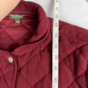 Great Northwest Quilted Fleece Jacket Women's L Red Peter Pan Granny Cabincore thumbnail 5