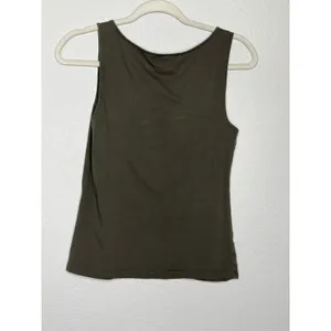 Lauren Ralph Lauren Ruffle Tank Top Olive Green Size S 100% Cotton thumbnail 5