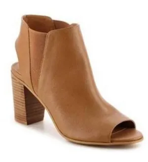 Steve Madden Nobel Camel Brown Heels Open Toe Heeled Ankle Booties Size 8 thumbnail 1