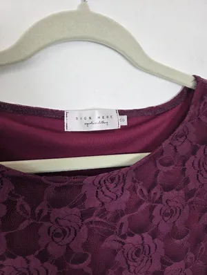 Sign Here Purple Floral Lace Midi Dress Formal Church Office Workwear Small thumbnail 7