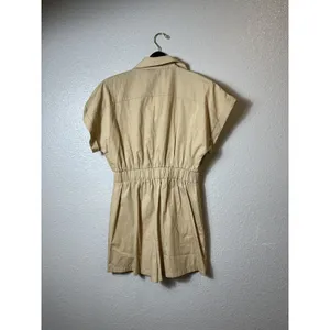 Zara Utility Beige Safari Mini Shirt‎ Dress/jumpsuit Size M thumbnail 4