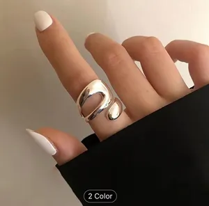 2 Pieces Vintage Inner Style Geometric Punk Alloy Exaggerated Stacked Rings thumbnail 5
