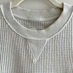 aerie Waffle Knit Long Sleeve Lounge Tee, Beige, Size Medium thumbnail 16