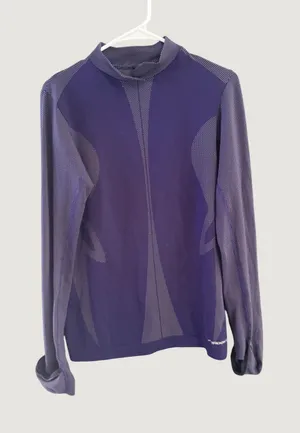 Brooks Equilibrium Technology Purple Mock Neck Long Sleeve Running Top Womens L thumbnail 1