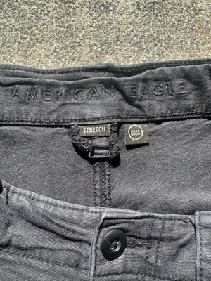 American Eagle Outfitters Black Cargo Pants with Side Pockets thumbnail 3