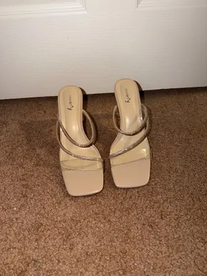 Sparkly Nude Heels Tan Size 8 thumbnail 2