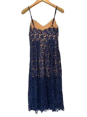 Toby Heart Ginger x Love Indie Navy Crochet Lace Midi Dress Medium NWT thumbnail 2