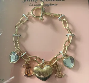 NWT-JUICY COUTURE-GOLD TONE HEART CHARM BRACELET Brand new in box thumbnail 2