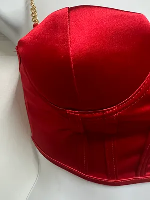 UNBRANDED Red Chain Strap Cropped Top thumbnail 5