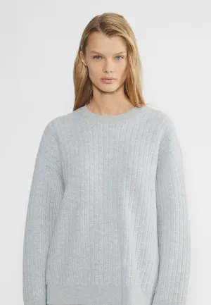 The Group Aritzia 100%Wool 100 Laine Light Blue Ribbed Crewneck Sweater thumbnail 1
