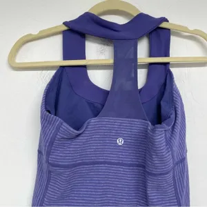 Lululemon Purple Striped T Back Tank Top Womens 8 Athletic Gorpcore Shirt Gym thumbnail 7