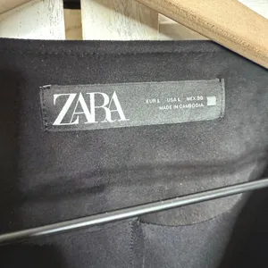 ZARA Women's L Combination Faux Suede Embroidered Jacket Boho Western Black thumbnail 13