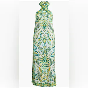 Farm Rio Tropical Tapestry Off-White Halter Neck Maxi Dress, Xxsmall, $248 thumbnail 7
