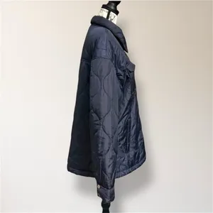 Ci Sono Outherwear XL Navy Quilted Puffer Jacket Snap Front‎ Coat Utility Pocket thumbnail 3