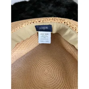J Crew Wide Brim Sun Hat Womens‎ One Size Light Toast Packable Floppy Beach Wear thumbnail 2
