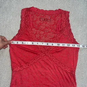 Women’s Y2k Thin Floral Hot Pink Lace Trim Sheer Babydoll Tank Top Sz Sm thumbnail 5