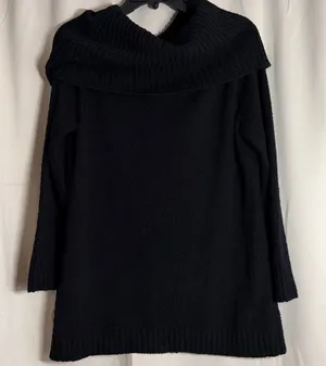 Indigenous Organic‎ Cotton Cowl Neck Black Sweater Size Medium thumbnail 1