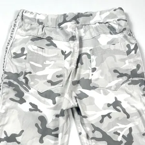 Gigi Moda Joggers Womens Made in Italy Camo‎ Rhinestone Gray White Cotton thumbnail 9