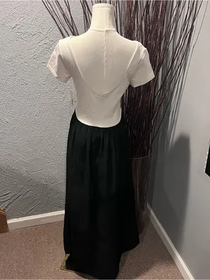 🌺A New Day Black And White Short Sleeve Maxi Dress Size Medium🌺 thumbnail 5