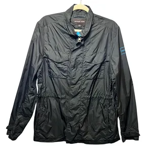 Michael Kors Packable Windbreaker Jacket Travel Lightweight‎ Black Size M thumbnail 1