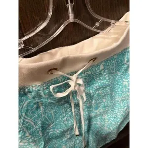 Lilly Pulitzer small Hayden Beach Mini Skirt Linen Blue‎ Drawstring thumbnail 3