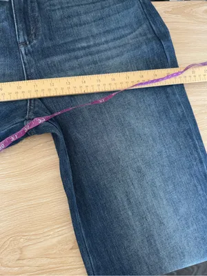 Evereve 31 Wide Leg Trouser Jeans Dark Wash Medium Relaxed thumbnail 7