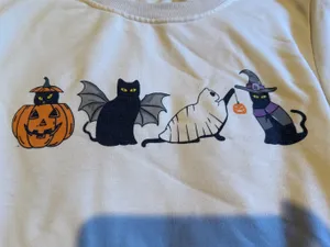Cat Halloween Crewneck Tan thumbnail 2