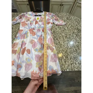 Ted Baker Dress Juleah Ruched Sleeve Dress Size 2 US Size 6 Watercolor Pastel thumbnail 10