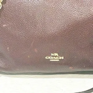 COACH‎ TURNLOCK Chain Tote 27 Zip Top Leather Shoulder Bag 57107 Oxblood thumbnail 2