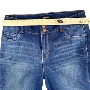 d. Jeans Dark Wash Skinny Ankle Jeans Double Button Mid Rise Jeggings Size 12 thumbnail 7