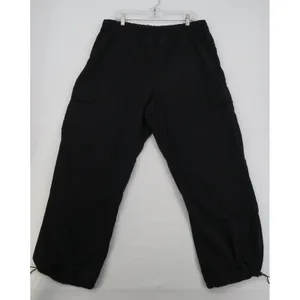 PINK Victoria's Secret Black Cargo Pants Bungee Hem XL Utility Joggers thumbnail 7