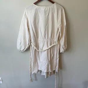 Apiece Apart Sabine Linen Cotton Mini Dress‎ Asymmetric Belted Size 8 thumbnail 7