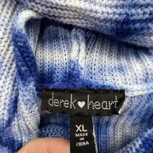 Derek‎ Heart Womens Sweater Hoodie Blue Tie Dye Knit Pullover Size XL Xlarge thumbnail 3