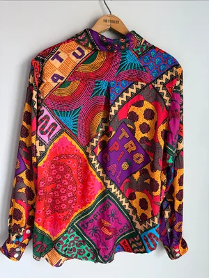 Farm Rio "Dotted Patch Scarf Shirt thumbnail 3