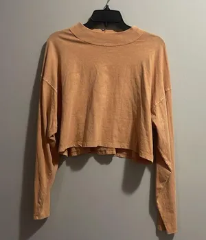 Free People We The Free fun times turtle cropped, long sleeve basic top thumbnail 2