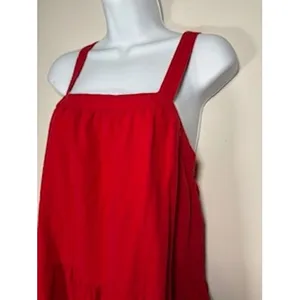 Universal Thread Midi Dress M Red‎ Tiered Cotton Crossback Sun Dress Cottagecore thumbnail 2
