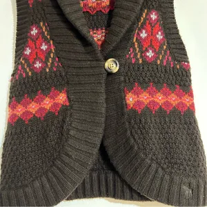 Vintage Abercrombie & Fitch Y2K Fair Isle Chunky Knit Wool Blend Sweater Vest thumbnail 4
