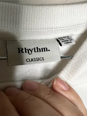 Rhythm Classic Crew Neck White‎ Cozy Fleece Sweatshirt thumbnail 6