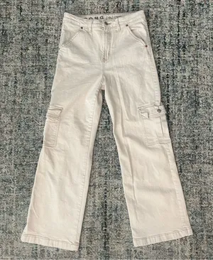 S.O.N.G. Cargo Street Jean in Off-White/Cream thumbnail 1