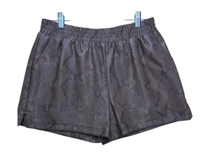 AKIRA Faux Leather Shorts Women Large Brown Snake Print Elastic Waist P1634 thumbnail 1