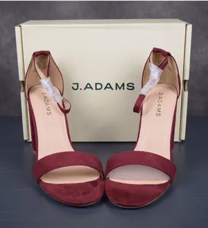 J. Adams Shirley Wine Suede Ankle Strap Block Heel Sandals Size 10 New in Box thumbnail 1